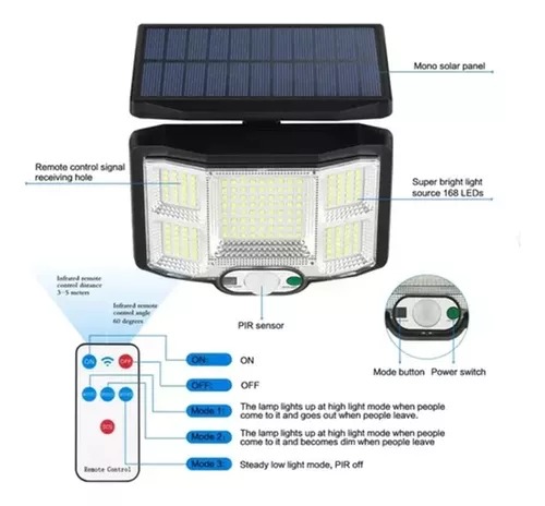 Miniatura 2 de Lampara Solar Control Remoto Exterior